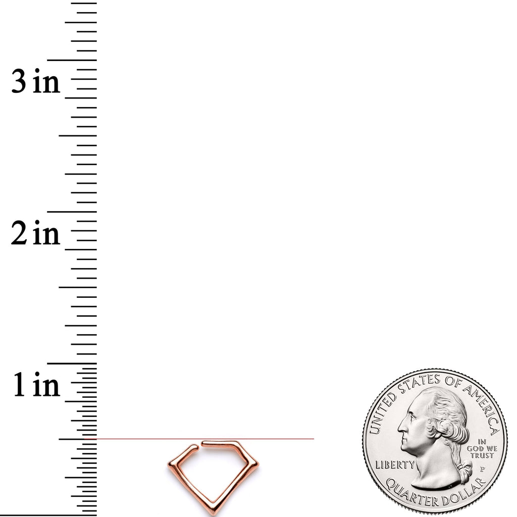 BodyCandy 16G 5/16 Rose Gold Tone Geometric Rhombus Closure Ring — detail and construction