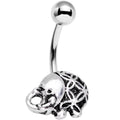 BodyCandy Whimsical Round Antique Elephant Belly Ring — main product shot