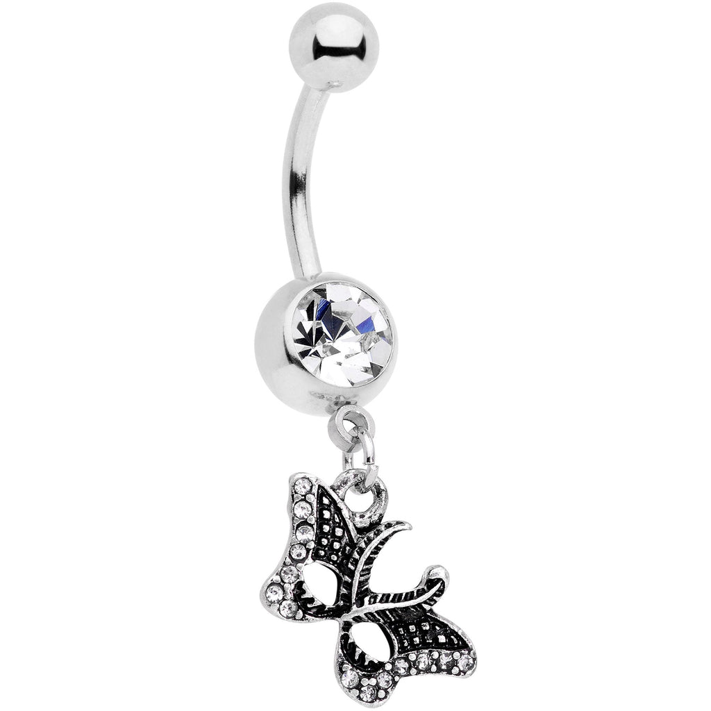 BodyCandy Clear Gem Catch That Butterfly Dangle Belly Ring — main product shot