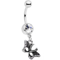BodyCandy Clear Gem Catch That Butterfly Dangle Belly Ring — main product shot
