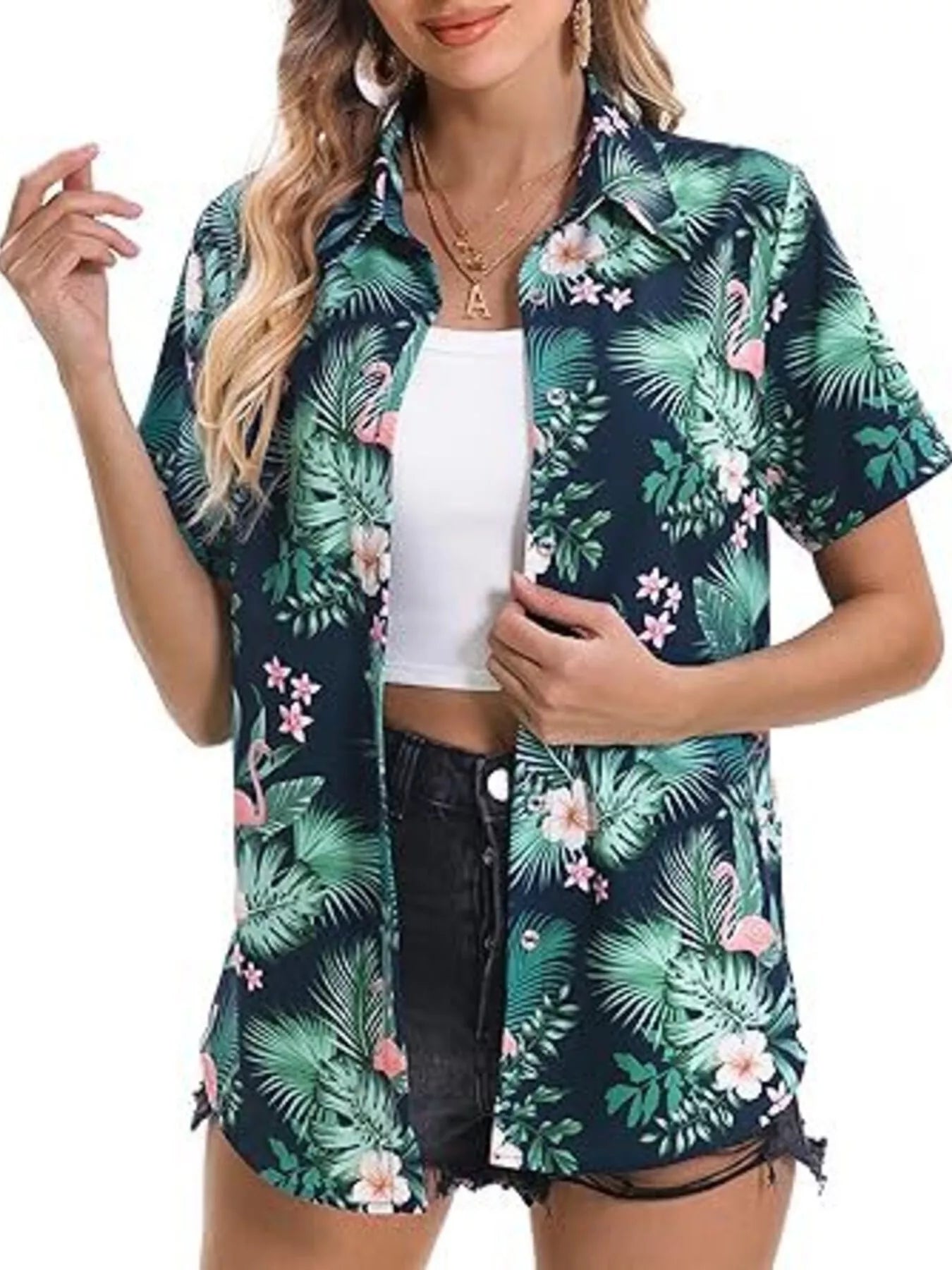 Plant Print Short Sleeve Shirt
