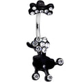 BodyCandy Clear Gem Give a Dog a Bone Double Mount Belly Ring — main product shot