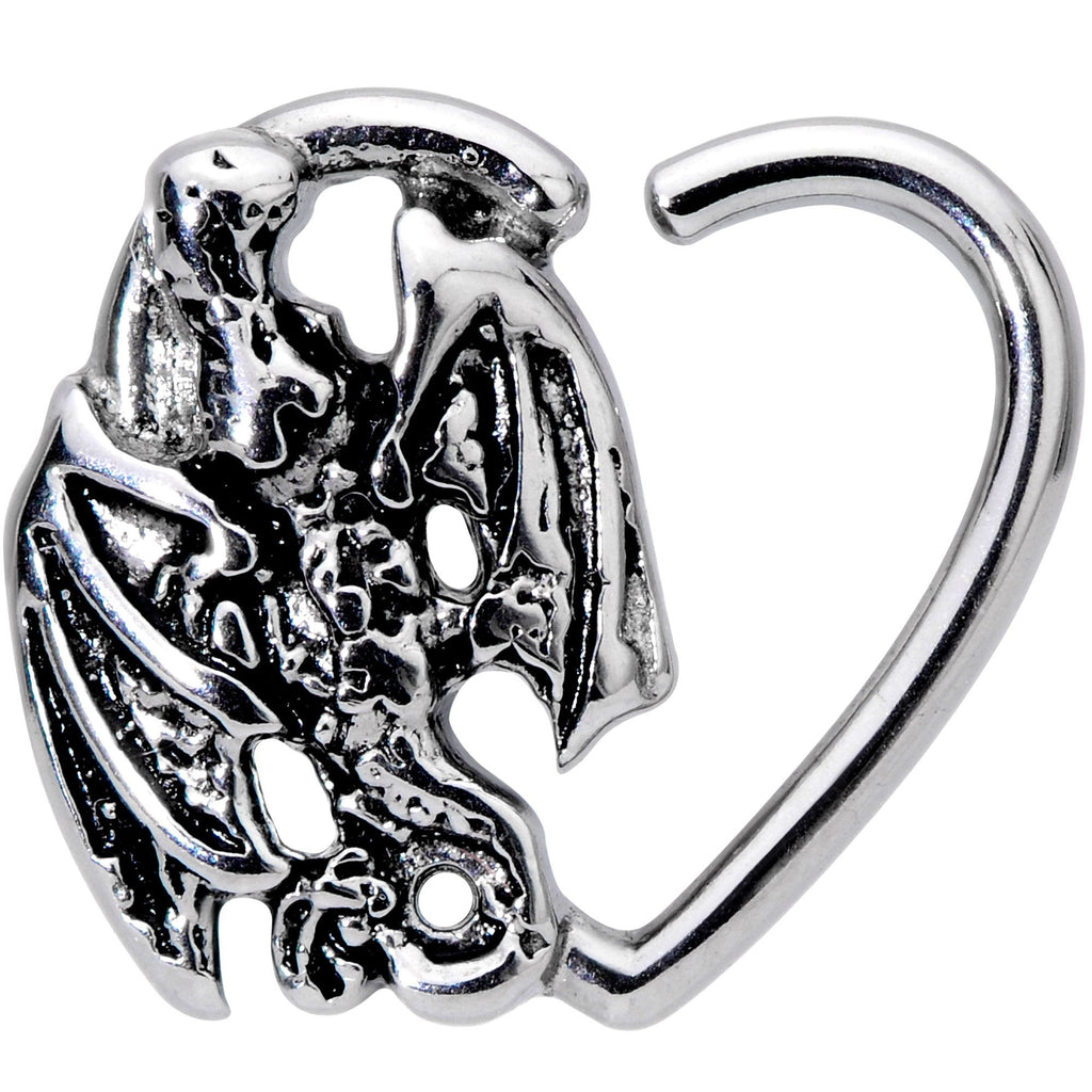 BodyCandy 16G 3/8 Crouching Dragon Right Heart Closure Ring — main product shot