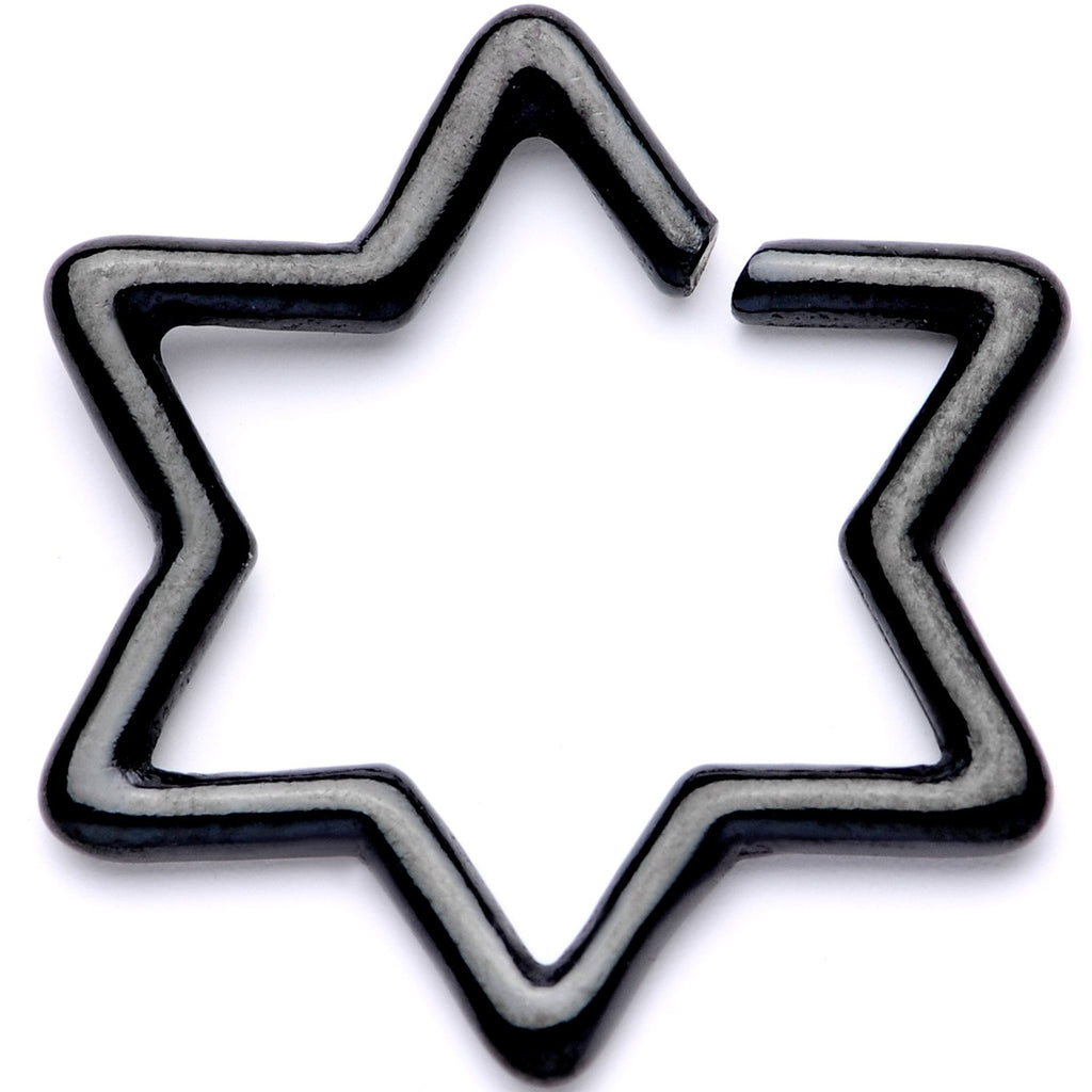 BodyCandy 16G 5/16 Black Hexagram Star of David Closure Ring — main product shot