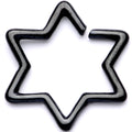 BodyCandy 16G 5/16 Black Hexagram Star of David Closure Ring — main product shot