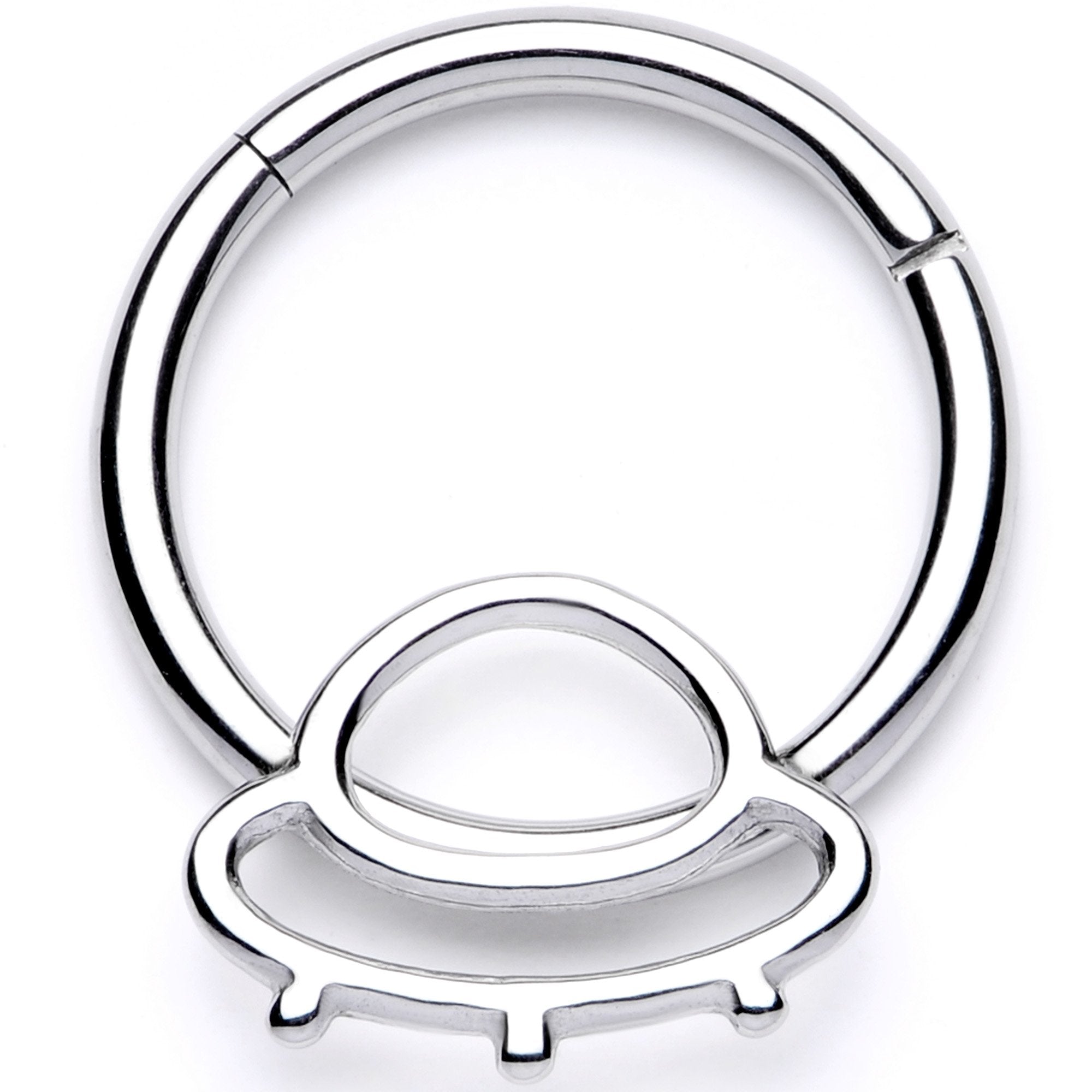 BodyCandy 16G 3/8 Alien Spaceship Hinged Segment Ring — main product shot