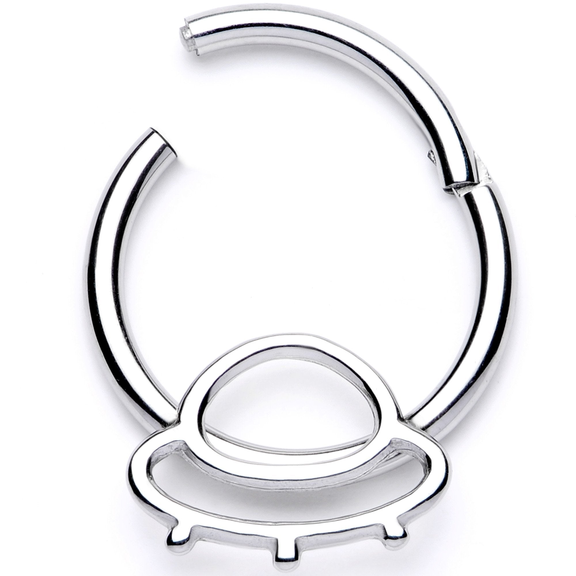 BodyCandy 16G 3/8 Alien Spaceship Hinged Segment Ring — detail and construction
