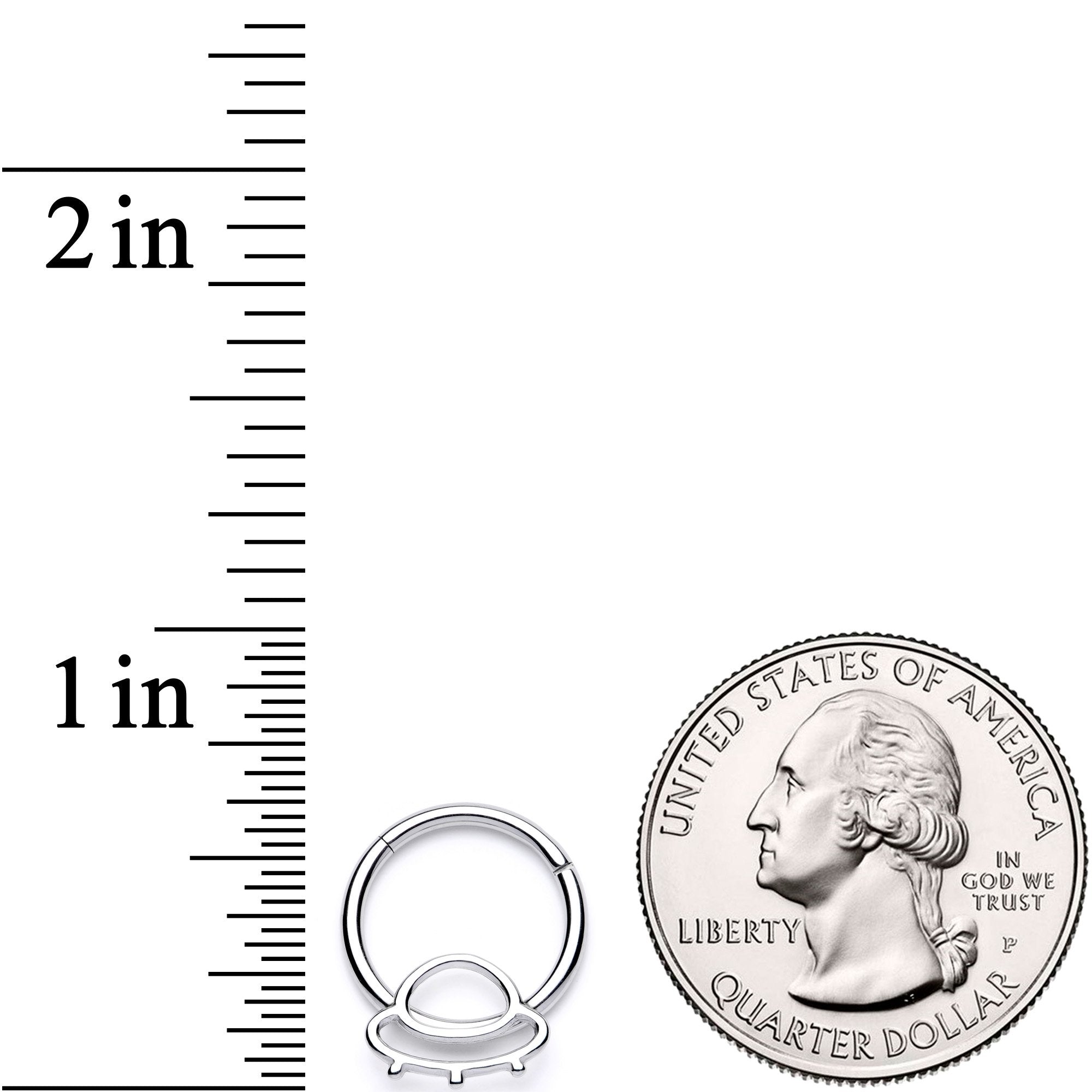BodyCandy 16G 3/8 Alien Spaceship Hinged Segment Ring — lifestyle context
