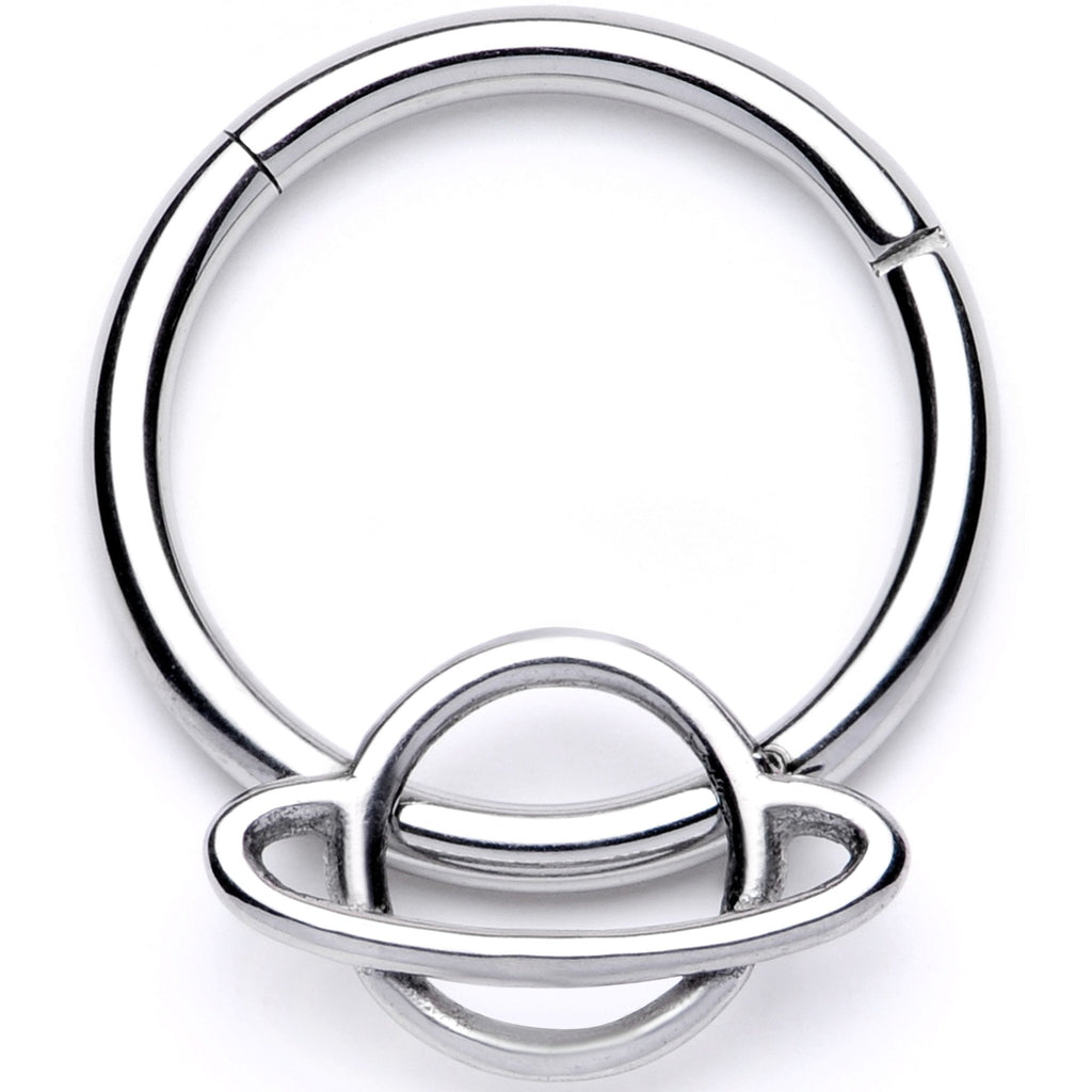 BodyCandy 16G 3/8 Super Stellar Planet Saturn Hinged Segment Ring — main product shot