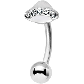 16G 5/16 Alien Spacecraft UFO Curved Eyebrow Ring
