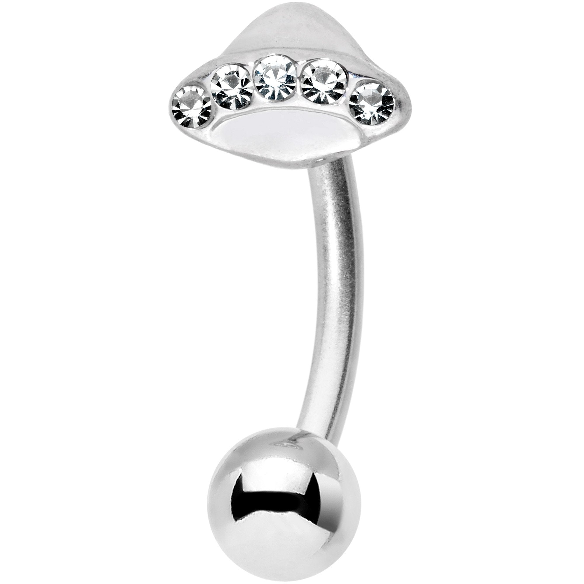 BodyCandy 16G 5/16 Alien Spacecraft UFO Curved Eyebrow Ring — main product shot