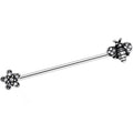 BodyCandy 14G Clear Gem Bee Flower Industrial Barbell 38mm — main product shot