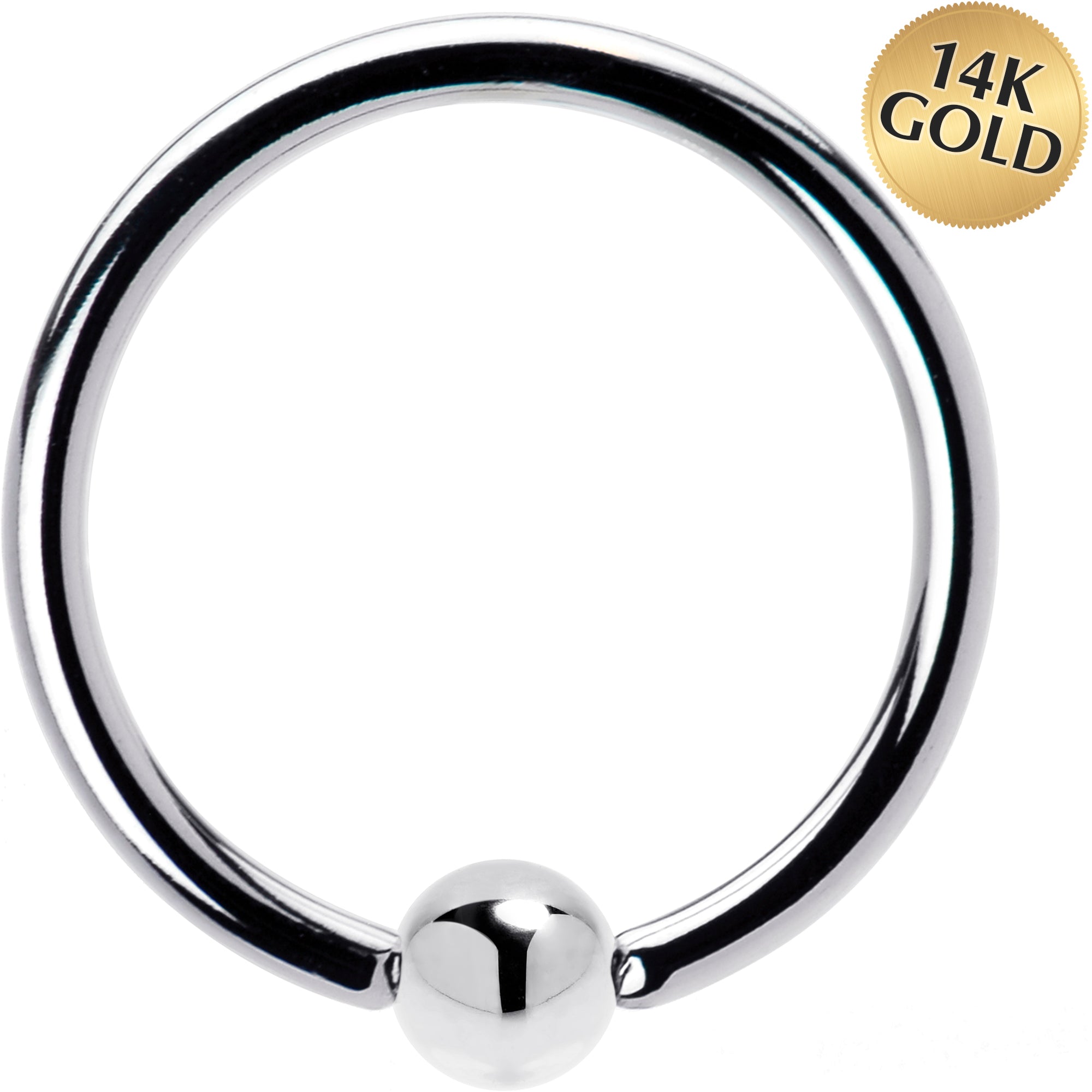 BodyCandy 16G 1/2 Solid 14K White Gold BCR Captive Ring — main product shot