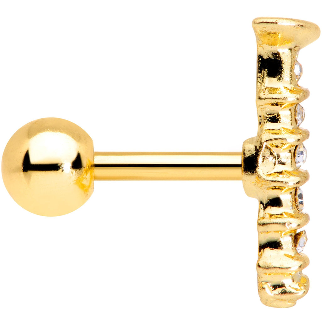 BodyCandy 16G 1/4 Clear Gem Gold Tone Screw Cartilage Tragus Earring — lifestyle context