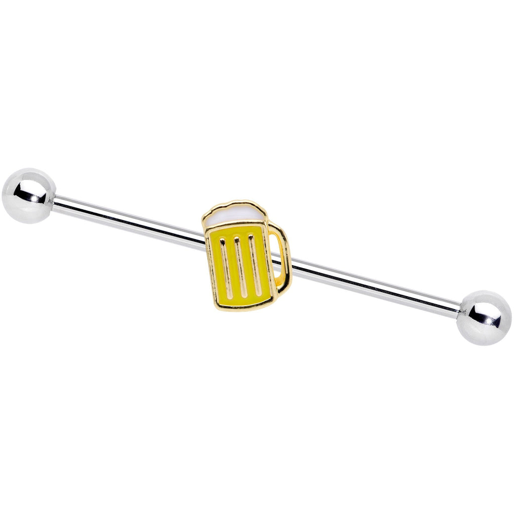 BodyCandy 14G St Patricks Day Frosty Beer Mug Barbell Industrial 38mm — main product shot