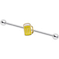 BodyCandy 14G St Patricks Day Frosty Beer Mug Barbell Industrial 38mm — main product shot