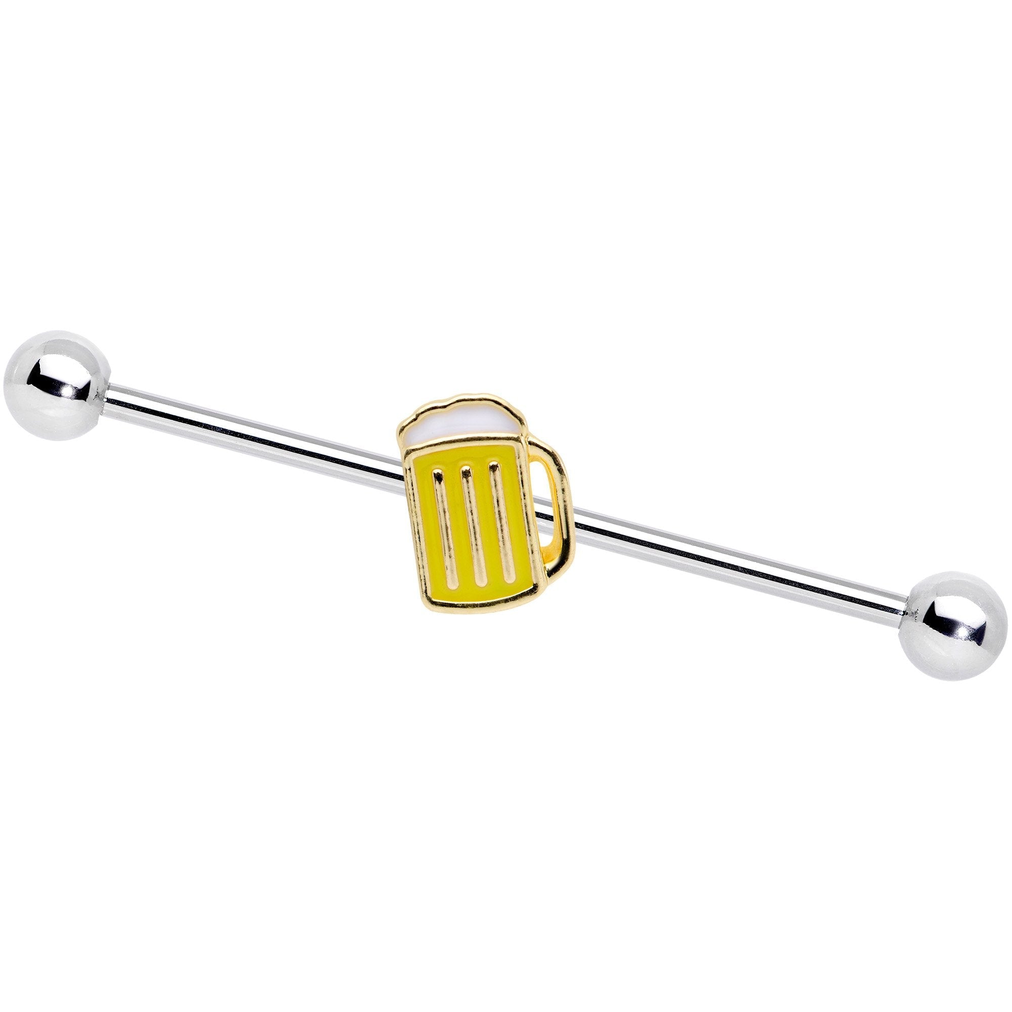 BodyCandy 14G St Patricks Day Frosty Beer Mug Barbell Industrial 38mm — main product shot