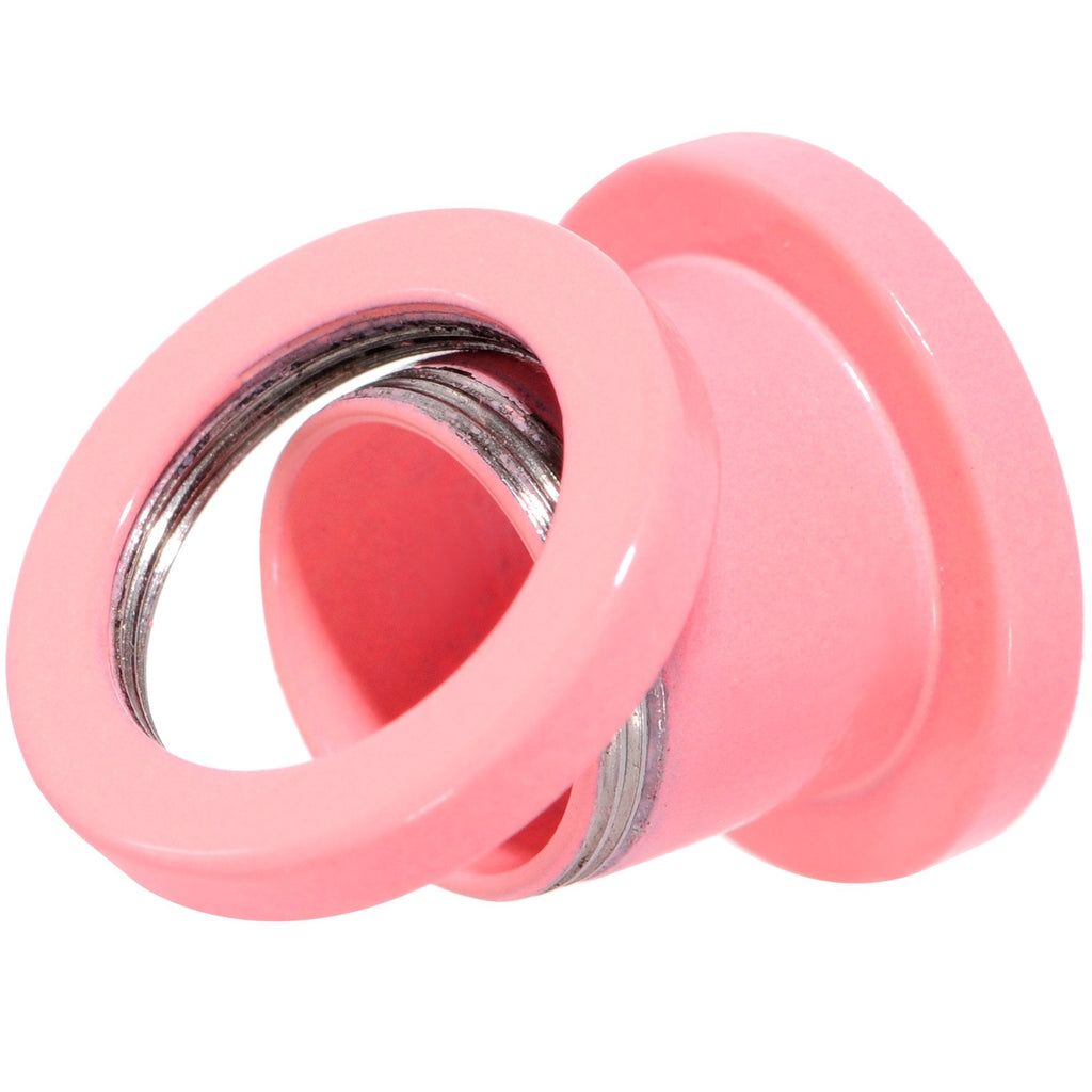 BodyCandy Sweet Pastel Pink Screw Fit Tunnel Plug Set 16G to 19mm — alternate view
