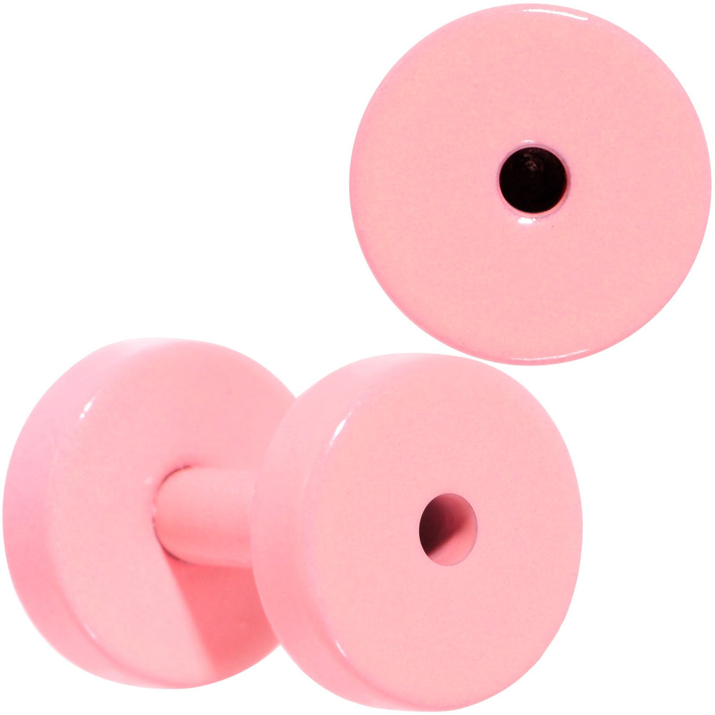 BodyCandy Sweet Pastel Pink Screw Fit Tunnel Plug Set 16G to 19mm — detail and construction