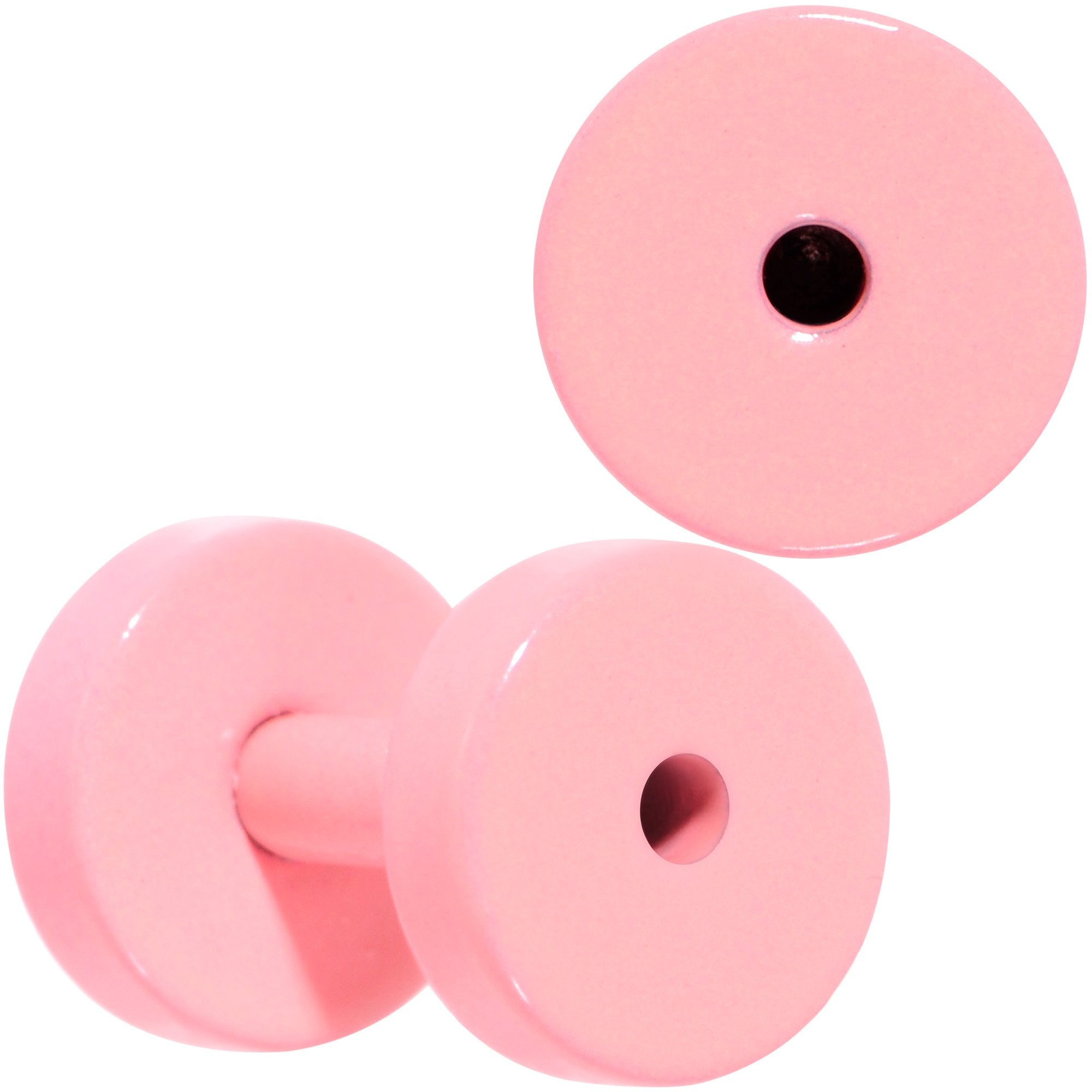 BodyCandy Sweet Pastel Pink Screw Fit Tunnel Plug Set 16G to 19mm — detail and construction