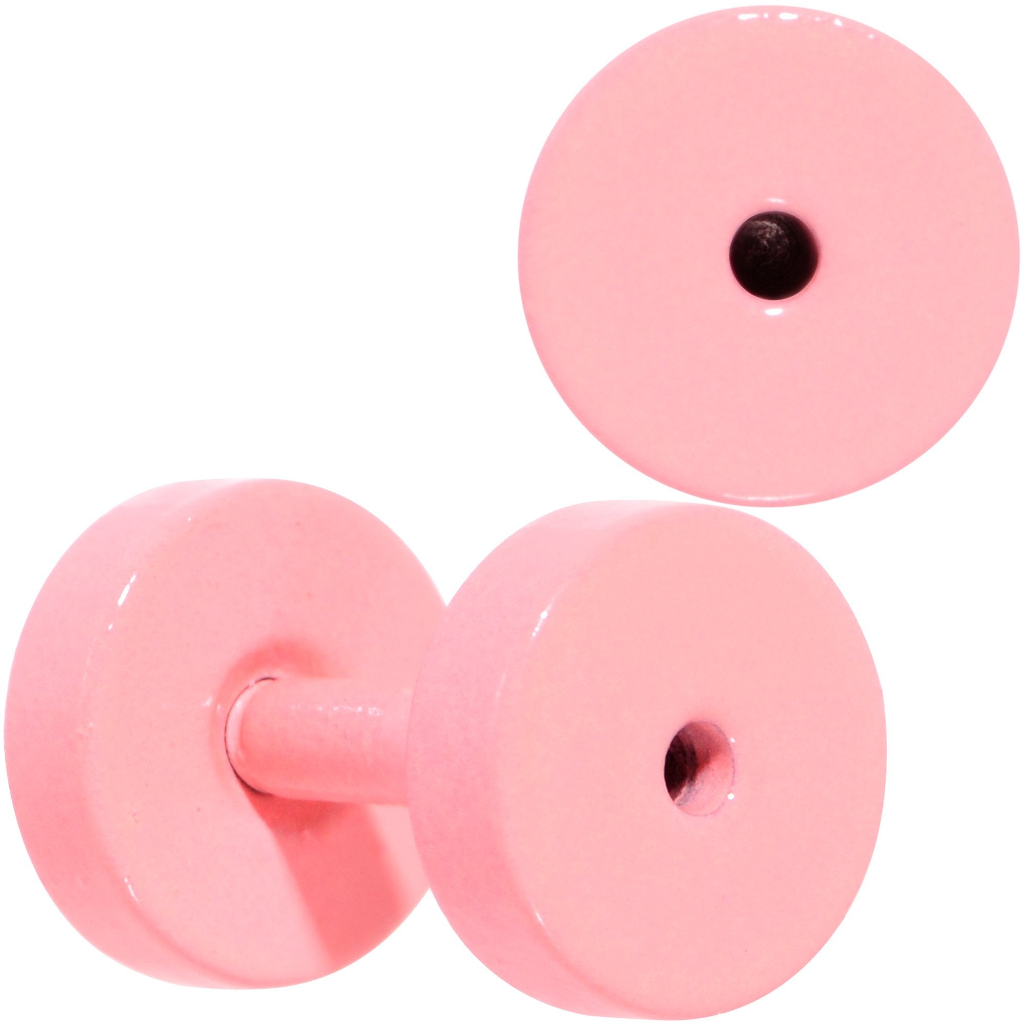 BodyCandy Sweet Pastel Pink Screw Fit Tunnel Plug Set 16G to 19mm — lifestyle context