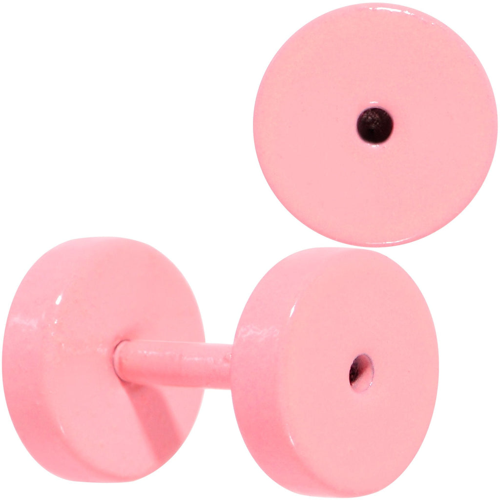 BodyCandy Sweet Pastel Pink Screw Fit Tunnel Plug Set 16G to 19mm — branding close-up