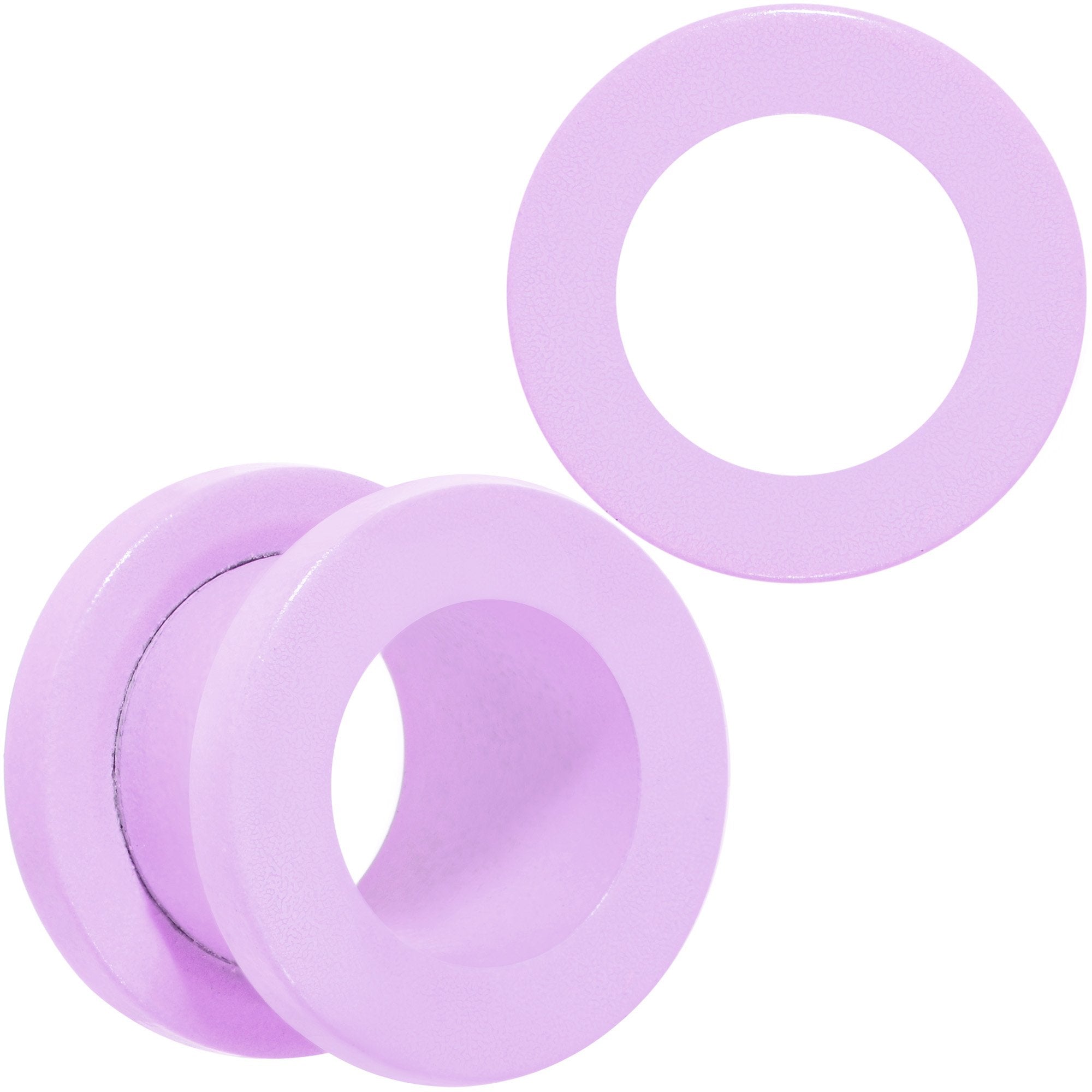 BodyCandy Sweet Pastel Purple Screw Fit Tunnel Plug Set 16G to 19mm — scale reference