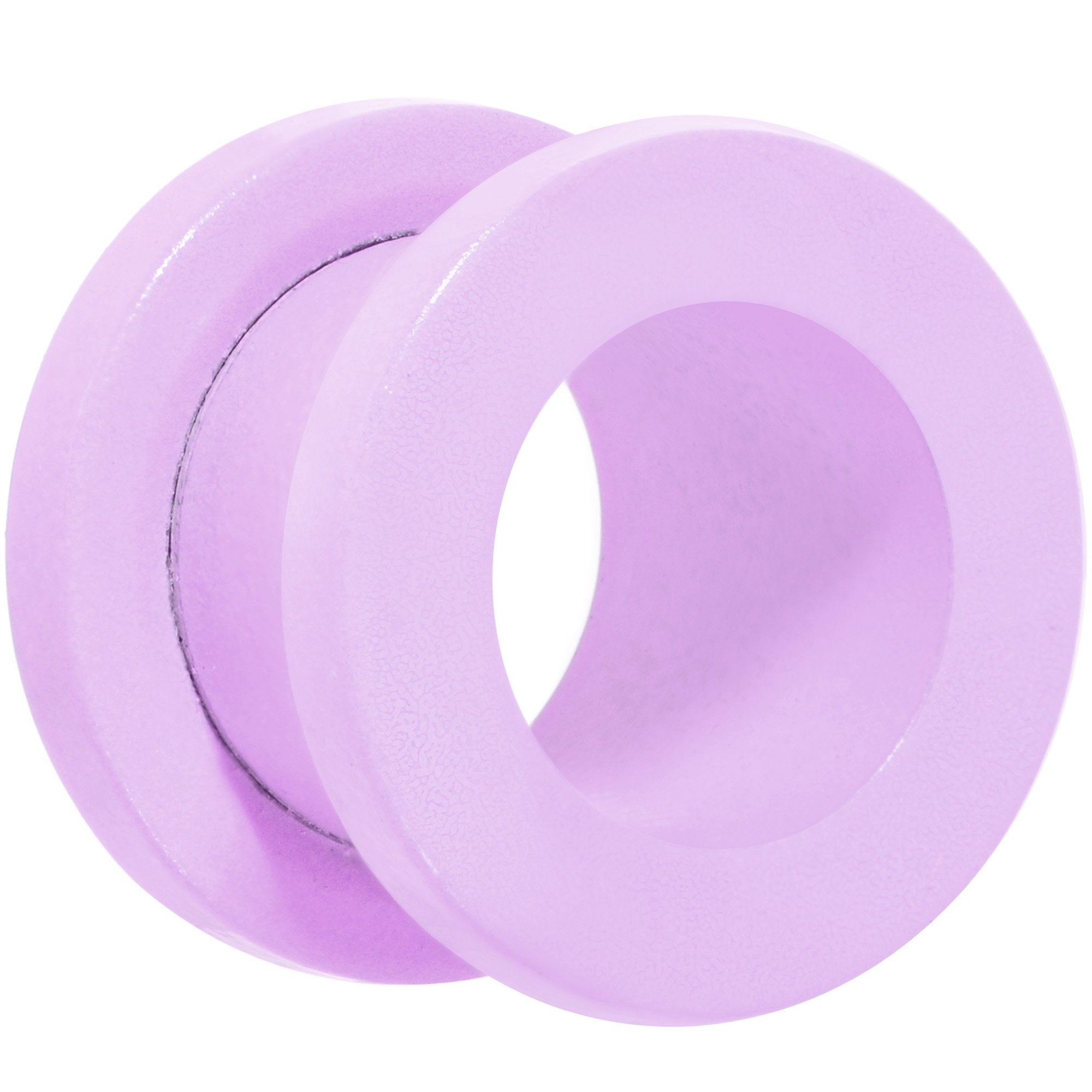 BodyCandy Sweet Pastel Purple Screw Fit Tunnel Plug Set 16G to 19mm — detail and construction