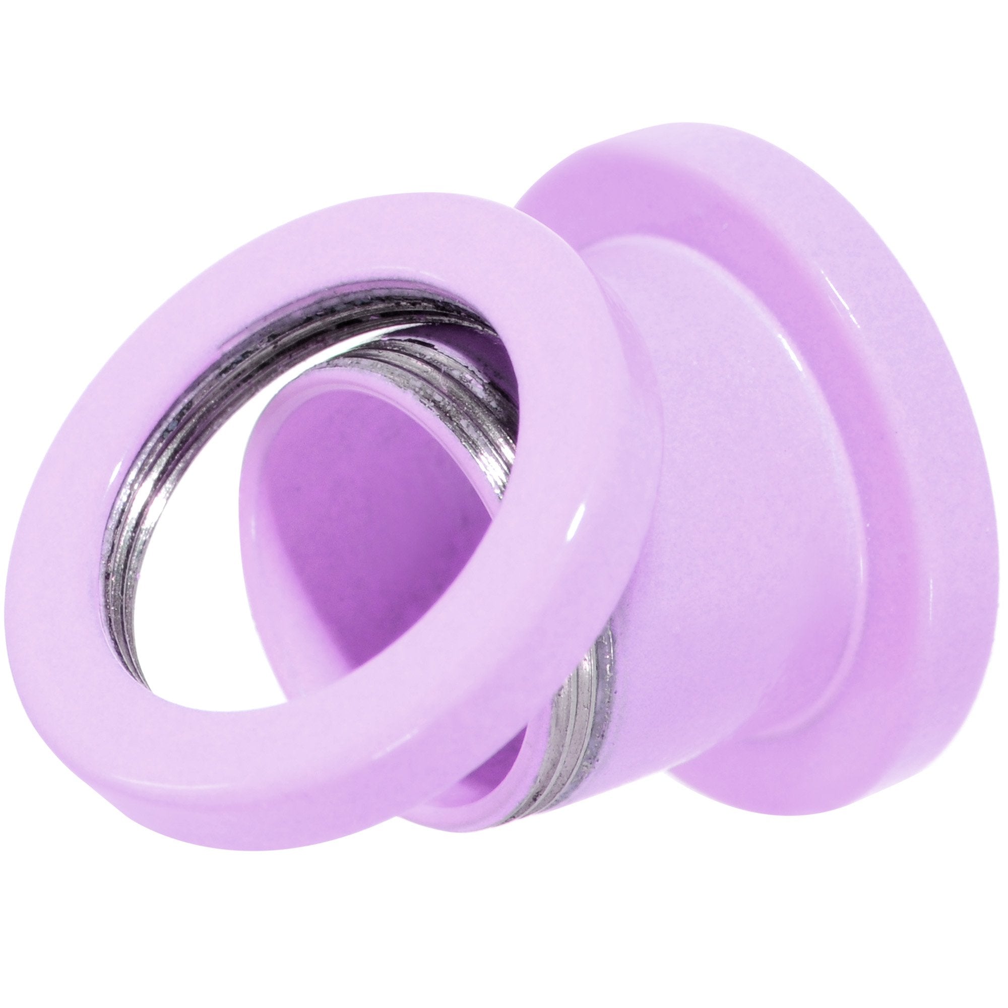 BodyCandy Sweet Pastel Purple Screw Fit Tunnel Plug Set 16G to 19mm — branding close-up