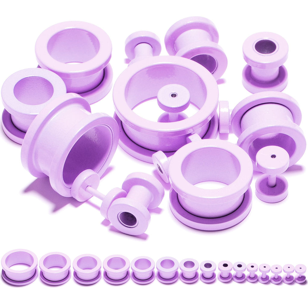 BodyCandy Sweet Pastel Purple Screw Fit Tunnel Plug Set 16G to 19mm — alternate view