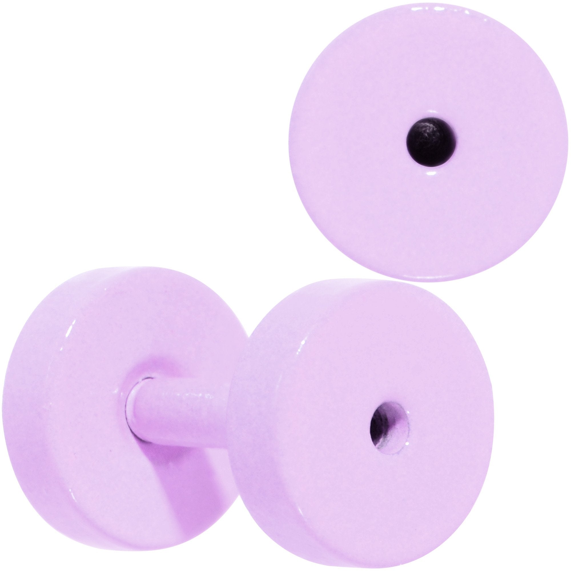 BodyCandy Sweet Pastel Purple Screw Fit Tunnel Plug Set 16G to 19mm — detail and construction