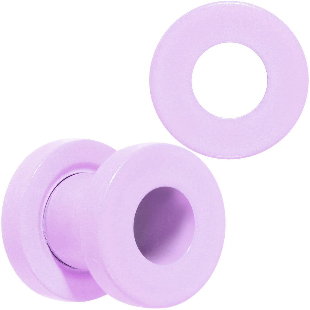 BodyCandy Sweet Pastel Purple Screw Fit Tunnel Plug Set 16G to 19mm — branding close-up