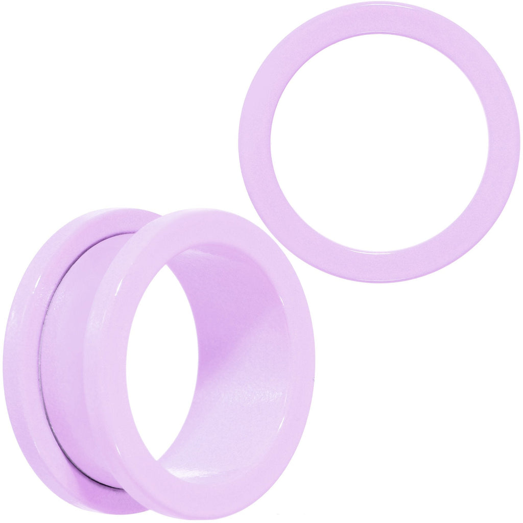 BodyCandy Sweet Pastel Purple Screw Fit Tunnel Plug Set 16G to 19mm — alternate view