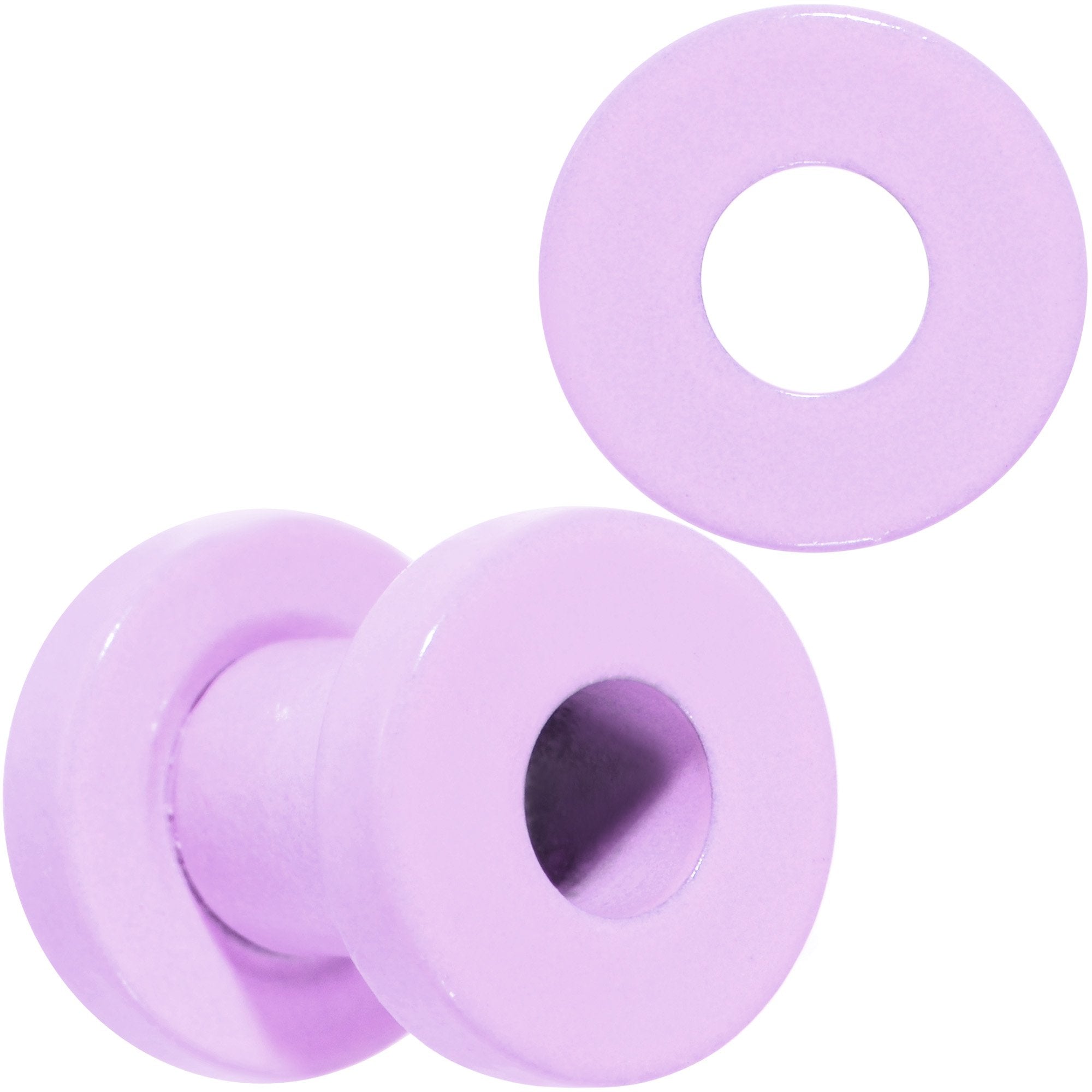 BodyCandy Sweet Pastel Purple Screw Fit Tunnel Plug Set 16G to 19mm — main product shot
