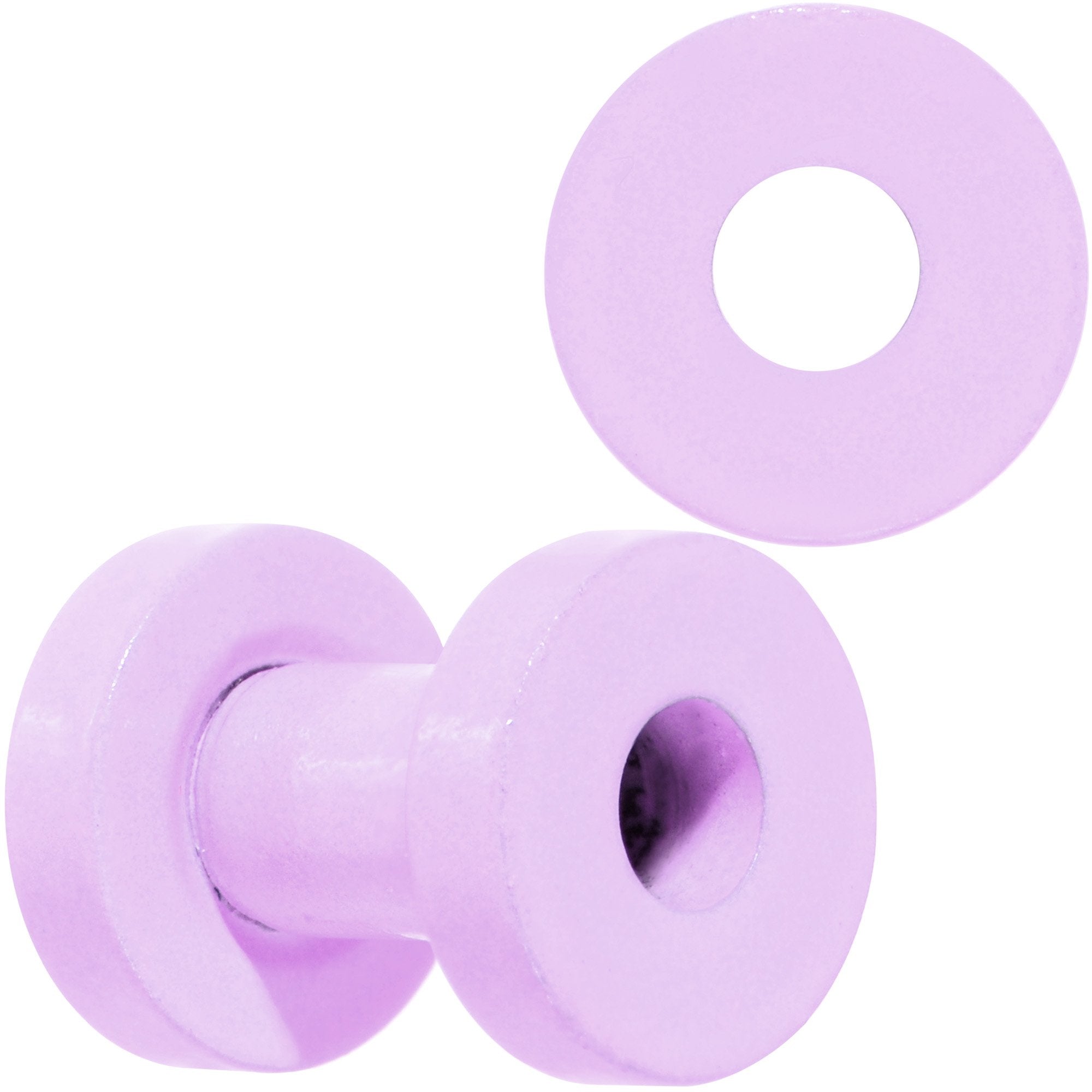 BodyCandy Sweet Pastel Purple Screw Fit Tunnel Plug Set 16G to 19mm — lifestyle context