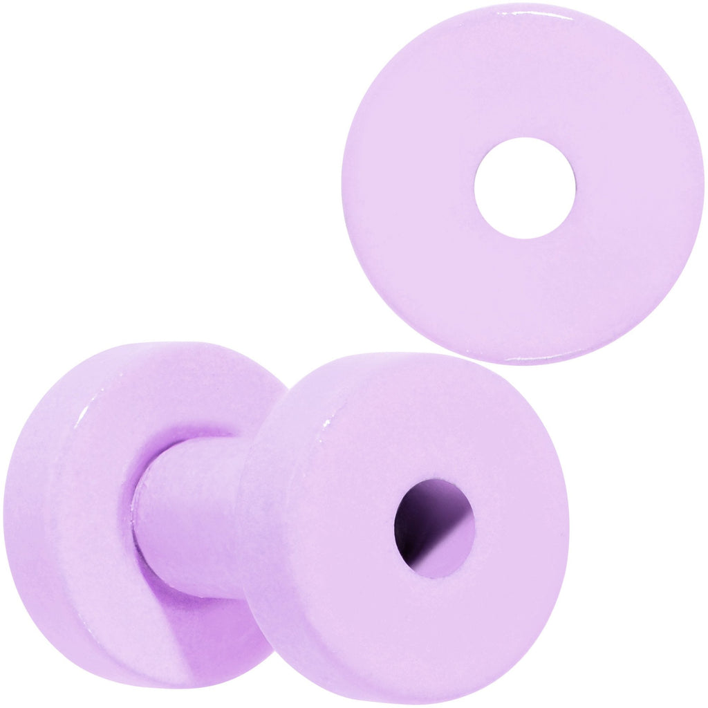 BodyCandy Sweet Pastel Purple Screw Fit Tunnel Plug Set 16G to 19mm — side view