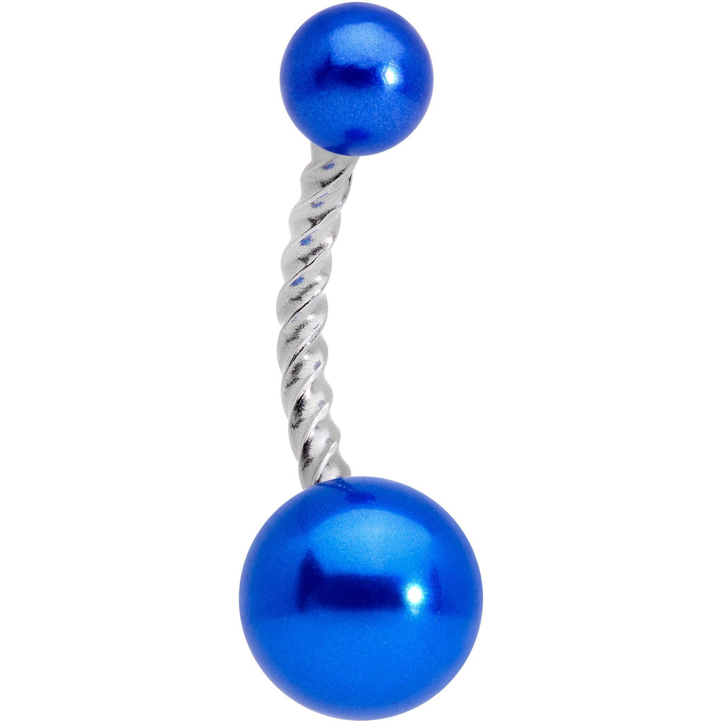 BodyCandy Blue Pearlescent Totally Twisted Belly Ring — main product shot