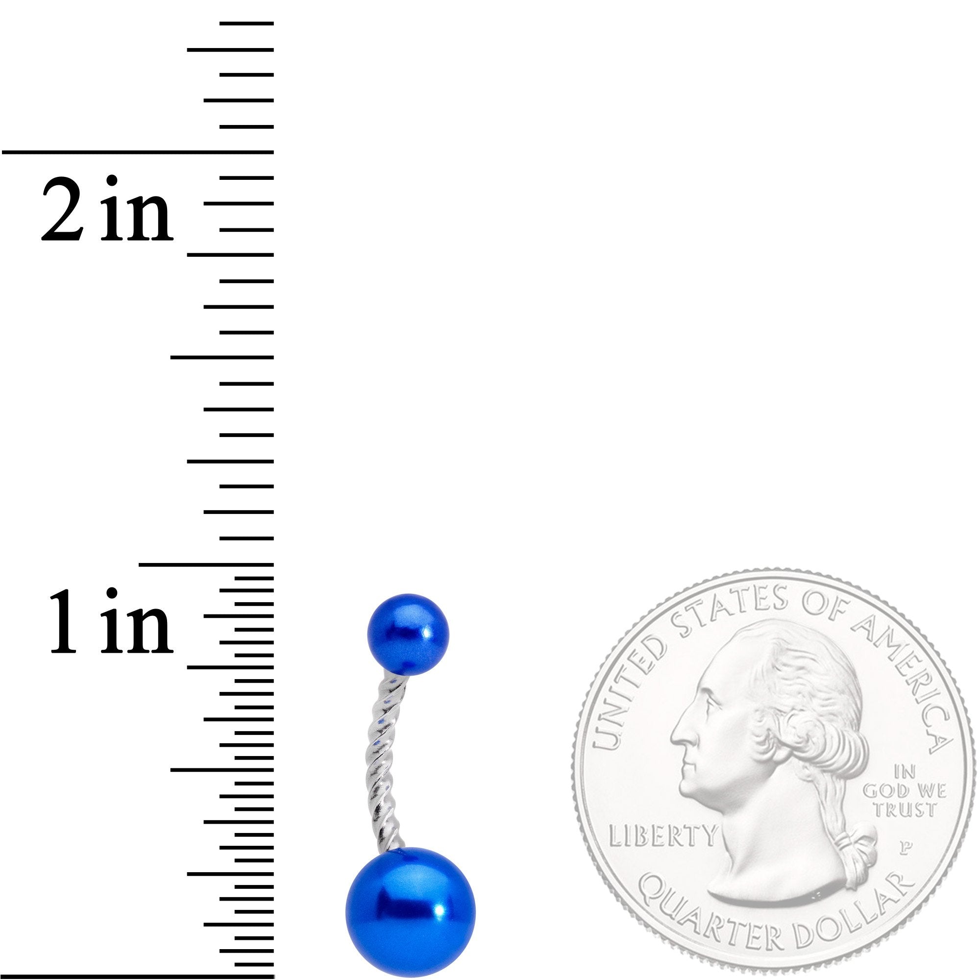 BodyCandy Blue Pearlescent Totally Twisted Belly Ring — detail and construction