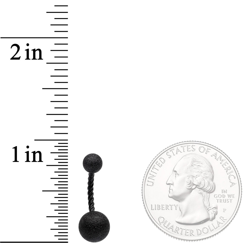 BodyCandy Black Anodized Tastefully Twisted Belly Ring — detail and construction