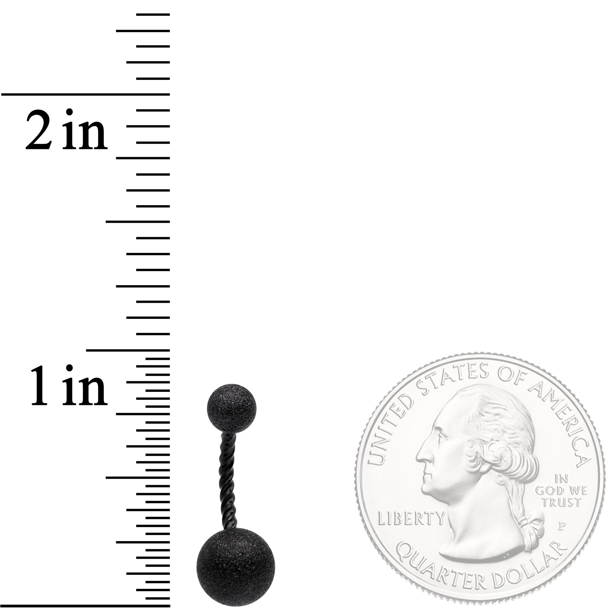 BodyCandy Black Anodized Tastefully Twisted Belly Ring — detail and construction