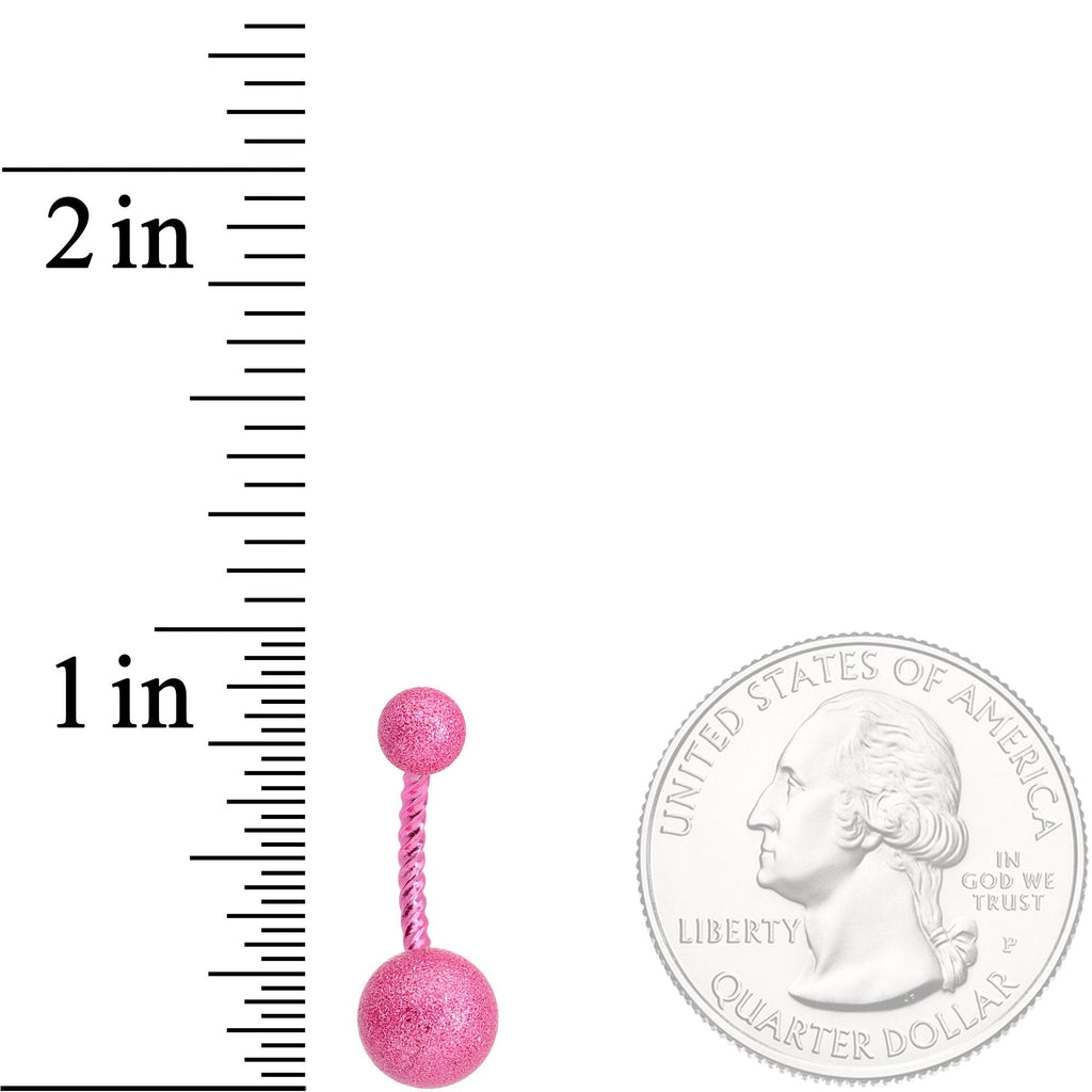 BodyCandy Pink Anodized Tastefully Twisted Belly Ring — detail and construction