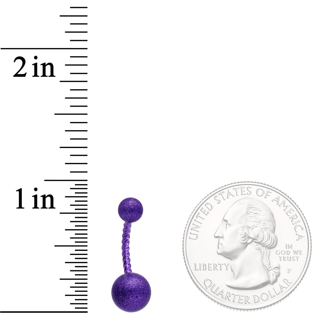 BodyCandy Purple Anodized Tastefully Twisted Belly Ring — detail and construction