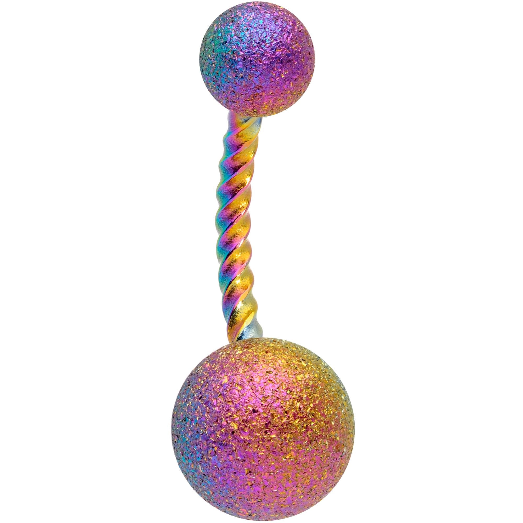 BodyCandy Rainbow Anodized Tastefully Twisted Belly Ring — main product shot