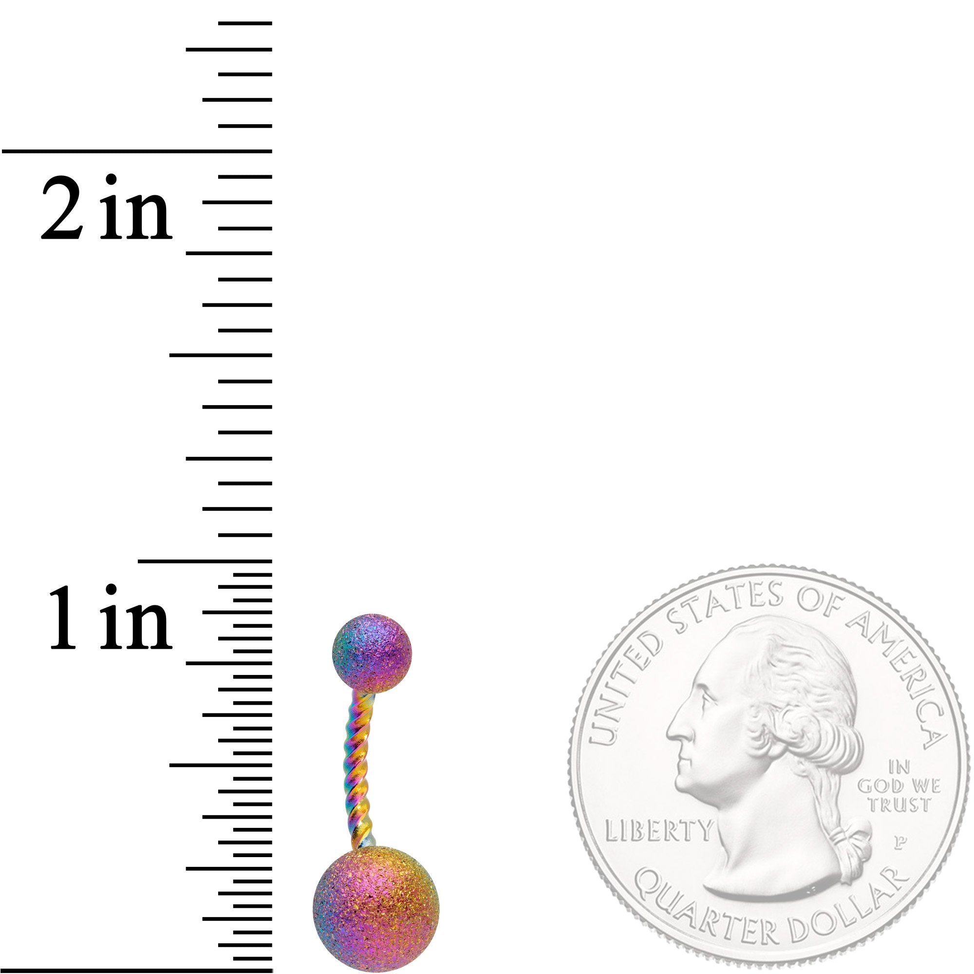 BodyCandy Rainbow Anodized Tastefully Twisted Belly Ring — detail and construction