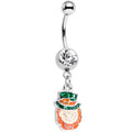 BodyCandy Clear Gem St Patricks Day Tipsy Leprechaun Dangle Belly Ring — main product shot