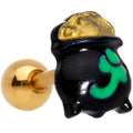 BodyCandy 16G 1/4 Pot of Gold St Patricks Day Cartilage Tragus Earring — main product shot