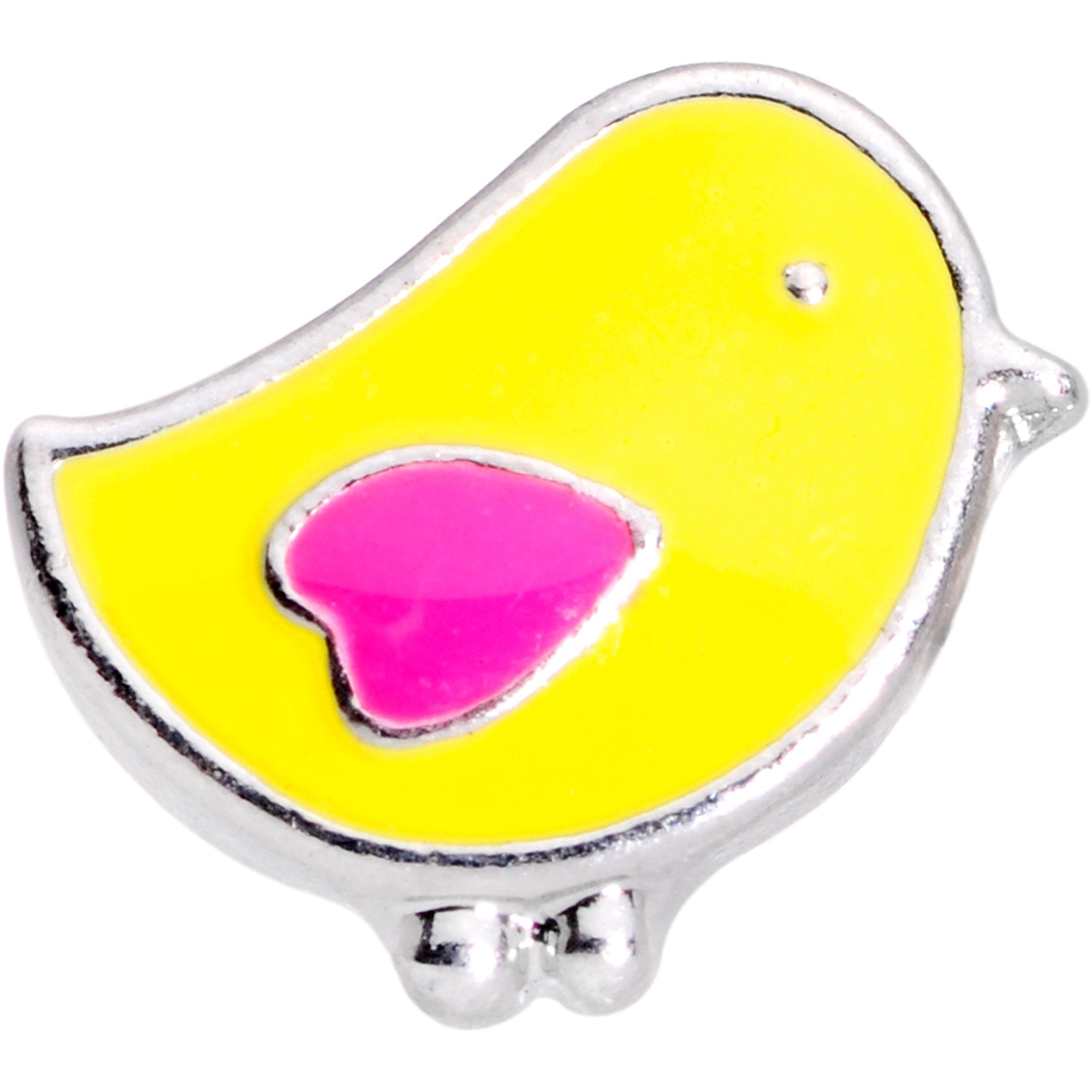 BodyCandy 16G 1/4 Yellow Easter Chick Cartilage Tragus Earring — detail and construction