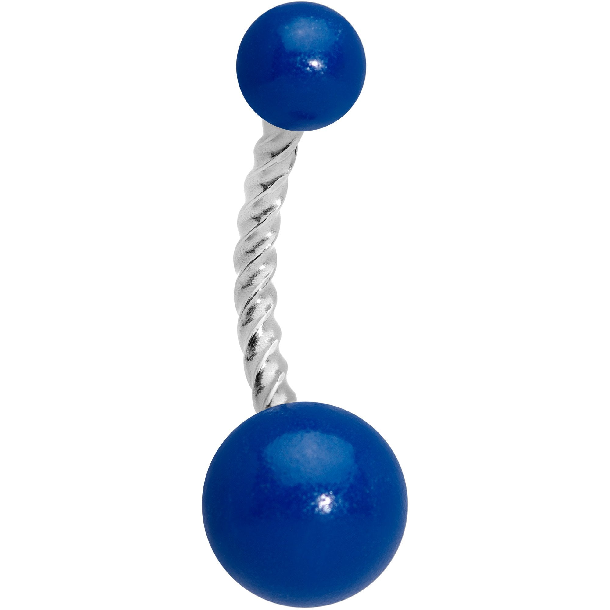BodyCandy Blue Glow in the Dark Totally Twisted Belly Ring — main product shot