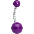 BodyCandy Purple Glow in the Dark Totally Twisted Belly Ring — main product shot