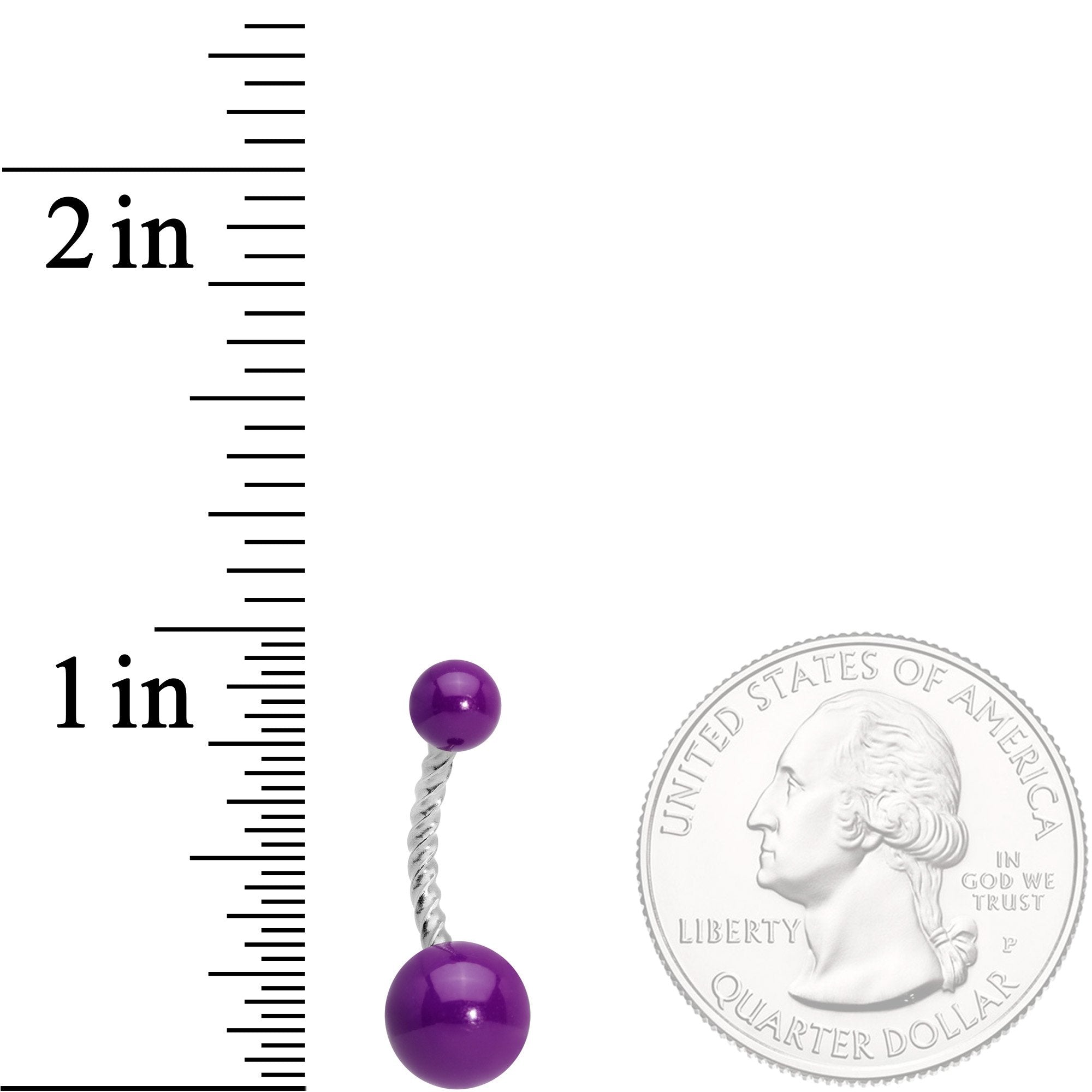 BodyCandy Purple Glow in the Dark Totally Twisted Belly Ring — detail and construction